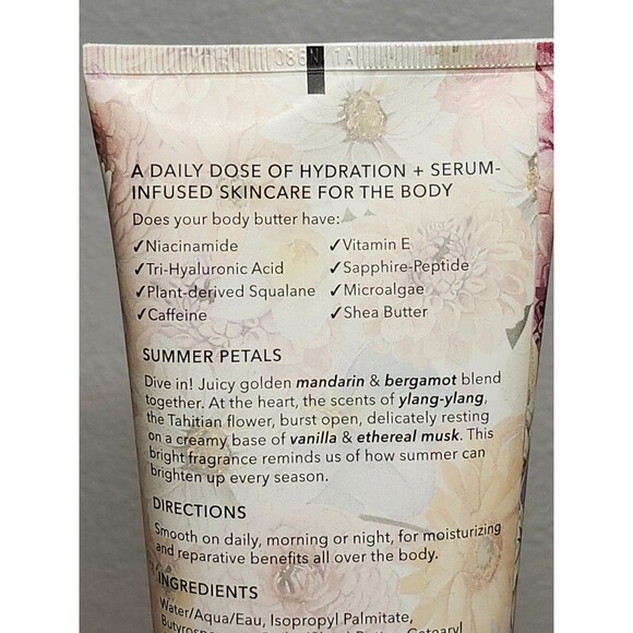 Nakery Skin Smoothing Toning Body Butter Crepe-10 oz-SUMMER PETALS-NEW SEALED - Picture 5 of 6